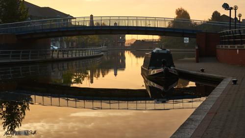 Bridge Reflected in Dudley Canal at Dawn