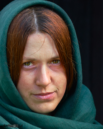 Headshot of girl in scarf